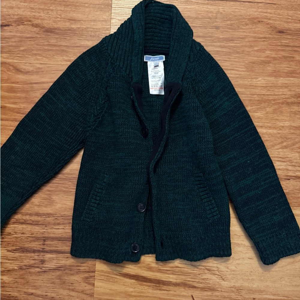 Jacadi Boy Green Cardigan Buttons
Cable knit design
100% Cotton
Size 4 4Y 104 cm